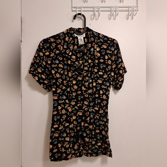 Vintage Floral Short Sleeve Blouse - Picture 1 of 5